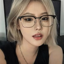 도수없는안경 안경 블루라이트차단안경 하금테 반뿔테