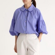 플랫칼라 진주셔링블라우스 1114259BLOUSE 솔리드블라우스 블랙 Black 다홍 Cherry Red 초록 Green 보라 Purpl