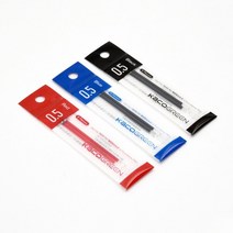 카코 KACO 모듈 3색 샤프 멀티펜 리필심 2pcs, 레드