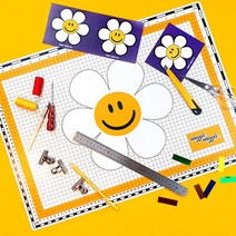 윈스타 위글위글 콜라보 커팅매트 A2 스마일 위 러브, 화이트