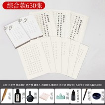 입문 학습 교본 한문 모조지 한자 서예배우기 페이퍼 명필 필방 초등학생, [기본품+500g 서화잉크+순낭호모필+4 뚜껑벼루], 통합[글씨 630장] 붓+먹물+먹접시+로한접시+모펠트+