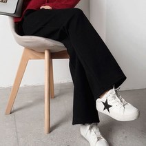 겨울 기모 여성 와일드 트레이닝 바지 고무줄 밴딩 스판 니트바지