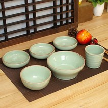 [P2D] 도자기그릇 6P 아름 여주도자기 민트 1인 세트 그릇 A 소야 도자기 ( P2D/ 98874EA ), 본상품선택, 본상품선택