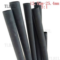 1.22 미터 12.7/15.4/19.1/25.4mm 얇고 유연한 난연성 접착제 라이닝 폴리올레핀 열 수축 튜브 비율 3:1, 02 15.4mm