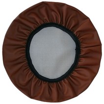 의자 커버 회전 스툴 원형 탄성 시트 보조 라운드 인조가죽 카바, 갈색_39x10cm
