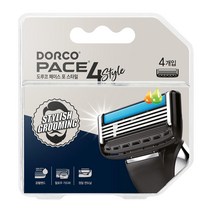 도루코 PACE4 Style 4중 면도날, 4개입, 1개