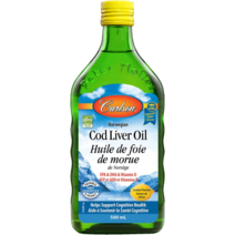 칼슨 노르웨이 코드리버오일 대구간유 오메가3 1100mg EPA DHA 비타민 D 레몬 맛 액상, 500mL