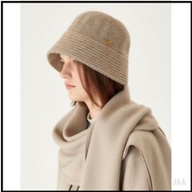 닥스 여성 베이지 로고장식 울혼방 벙거지모자DLHE2D905I2