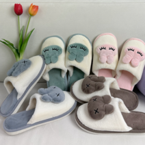 남여공용 복실 털 토끼 실내화 사무실 슬리퍼 거실화 신발, M, 핑크