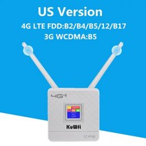 KuWfi 4G LTE CPE Wifi 라우터 CAT4 150Mbps 무선 잠금 해제 SIM (외부 안테나 포함) WAN/LAN RJ45, CHINA_White US Version