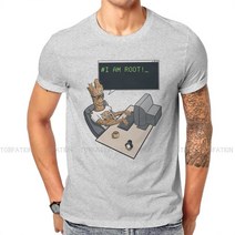 코딩로봇 프로그래머 컴퓨터 코드 I am Root T 셔츠 클래식 그래픽 Tshirt 대형 o-넥 반팔, 05 GRAY_01 S