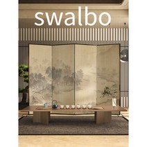 swalbo 병풍 제사 현대식 추사 가리개, 문 4개 세트 40x180CM(호두)