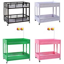 가판대 좌판대 진열 백화점 행사 매대 접이식 과자 간식 진열대 바퀴 휠, 1, 2단 구멍 스타일 L 분홍색