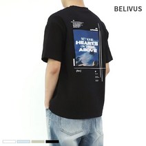 빌리버스 남자 반팔티 BRI033 라운드 여름 면 티셔츠
