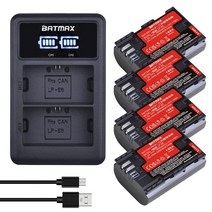 2Pcs LP-E6 LP E6 LP-E6N 배터리 일본 파나소닉 셀 LED 듀얼 USB 충전기 Canon EOS 6D 7D 5DS 5DSR 5D Mark II 60D 70D, [03] 4 Battery 1 Charger