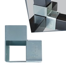 하이클립 사각파이프조인트 아연 각파이프 각관 연결 25 30 40 50 75 100 조인트 브라켓, 100스틸  L형, 1개