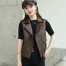 여성용 캐주얼 민소매 가죽 자켓 베스트 패션 민소매 라이더 조끼 민소매 재킷