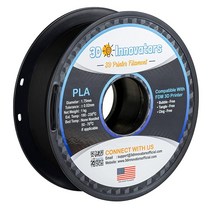 3D Innovators 프린터 PLA 필라멘트 1.75mm 1KG/2.2파운드 치수 정확도 / 0.02mm 리얼 화이트 리소판과 함께 작동 USA 미국, Real Black