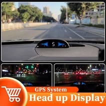 헤드업디스플레이 HUD 차량정보 헤드 업 디스플레이 GPS 속도계 스마트 시계 디지털 게이지 HUD 자동차 전, 한개옵션0