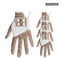 브렌스 패턴B 합피 왼손 골프장갑 4장, 브라운