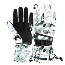 EDIACE 스키 장갑 -34.4°C(-60°F) 방수 터치 스크린 스노보드 남성 여성 여아 남아 청소년 추운 날씨용 따뜻한 겨울 (블랙 그래피티 XL)
