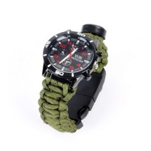 등산용 밧줄 손목 군대시계(카키) 아날로그시계 실용적인 조난시계 조난 커터칼 기능성시계 캠핑 군대용