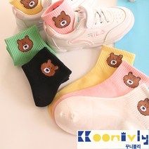 꾸니블리 브라운곰 단목양말 #5켤레세트# 9900 봄가을양말 짧은목@@@@