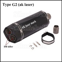 오토바이 pcx 머플러 PCX 튜닝 NMAX 스쿠터 배기 파이프 더블 콘센트 구멍 탈출 moto laser ak with db kill for x-adv 750 z750 390, 유형 g2