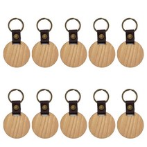 레이저각인기 휴대용 소형 레이저 커팅기 조각기 마킹기 타각기 10pcs 나무 조각 공백 사각형 빈 나무 열쇠 고리 미완성 열쇠 고리 에 대 한 열쇠 고리와 diy 펜 던 트, 10개 라운드 2