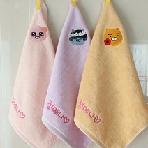 이름인쇄 어린이집_유치원_주방 고리수건 5매 모음, 1개, 02카카오프렌즈플라워=라이언(오렌지)