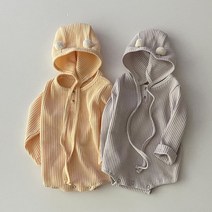 신생아 백일 6개월 돌 아기 골지 바디수트 모자 세트 아기가을옷 출산 선물 문센룩