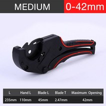 DTBD PVC 파이프 커터 36mm/42mm/64mm 래칫 워터 튜브 가위 PVC/PU/PE 플라스틱 호스 커팅 배관 수공구, [01] 0-42MM, 01 0-42MM