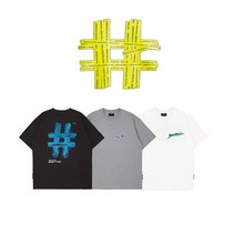 빈트릴 [빈트릴] 페인팅 해시태그 오버핏 반팔 티셔츠 BA222TS008