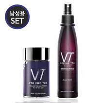 볼륨톡 천연 흑채 남성용 탈모커버 스프레이 세트 (남성 본품+미스트), 진한적갈색+헤어미스트, 1세트