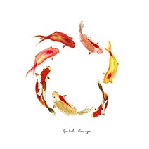 풍수아트 복이들어오는 잉어 연꽃 그림 11종 액자 물고기 꽃 거실 풍수 인테리어 소품, 3.동글 잉어