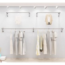 벽걸이 옷가게 행거 벽고리 의류 매장 스테인레스 행거봉 디피 철제 벽부착 고정식 걸이 벽봉, 공식 표준, 05.길이 180X28