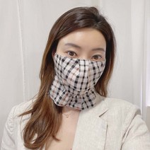 미스블혹 여성 인견 여름 안감 매쉬 햇빛가리개 프릴 꽃 마스크