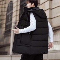 캐주얼 베스트 남자 코디 패딩 검정 롱조끼 박사이즈 직장인오피스룩 직장인조끼대학생 겨울조끼 사무실조