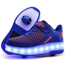 led 야광 충전식 스케이트 롤러 신발 바퀴달린 휠리스 운동화 슈즈 힐 성인 여자, M