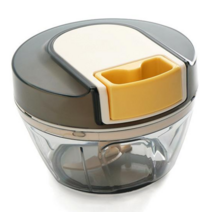 터치온리 스테인리스 스핀 다용도 마늘다지기 갈아주기 만능 핸드 믹서 야채 다중칼날, 400ml, 브라운