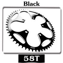 옴니움 크랭크 vxm road bicylcle 130bcd 좁은 와이드 체인휠 자전거 합금 초경량 체인링, 협동사, 58T 블랙