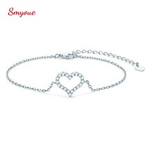 랩 다이아몬드 모이사나이트 팔찌 여성 0 3ct 하트 moissanite 100 925