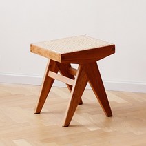 피에르잔느레 디자인 빈티지 원목 라탄 암체어 카페 인테리어 의자, O