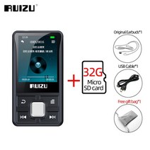 MP3 RUIZU X55 클립 스포츠 블루투스 MP3 플레이어 8GB 미니 스크린 지원, 32GB TF 카드 사용