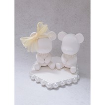 커플 곰돌이 석고 방향제 탁상형, 레몬라벤더