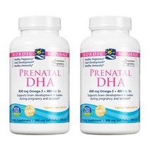 노르딕내츄럴스 프리네이탈 DHA 830mg 오메가-3 + 400IU D3 500mg 소프트젤, 180정, 2개