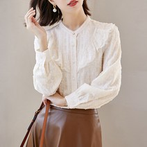 Amaethon 여성용 레이스 블라우스 셔츠