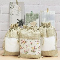 린넨 면 파우치 스트링 이너백 복 주머니 더스트백 L 패브릭 천 순코튼 오가닉원단 에코백 로고인쇄