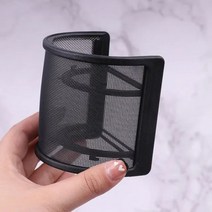 ASMR마이크 방송용 마이크 유튜브 스탠드 휴대용 범용 블랙 팝 필터 콘덴서 스튜디오 녹음 금속 스크린 액세서리, 1.Black