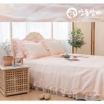 냉감 삼베 프릴 여름 이불 (주)안동삼베 국내생산, 패드, 피치베이지